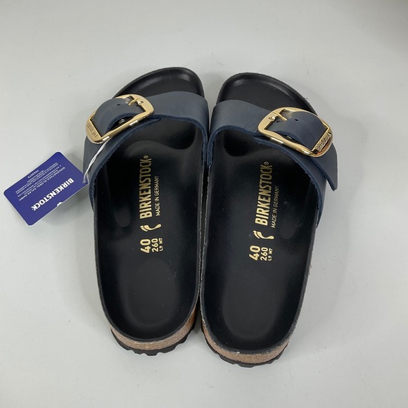 Birkenstock NWT Madrid Big Buckle Navy Sandals Size 40 - Picture 6 of 8
